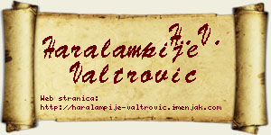 Haralampije Valtrović vizit kartica
